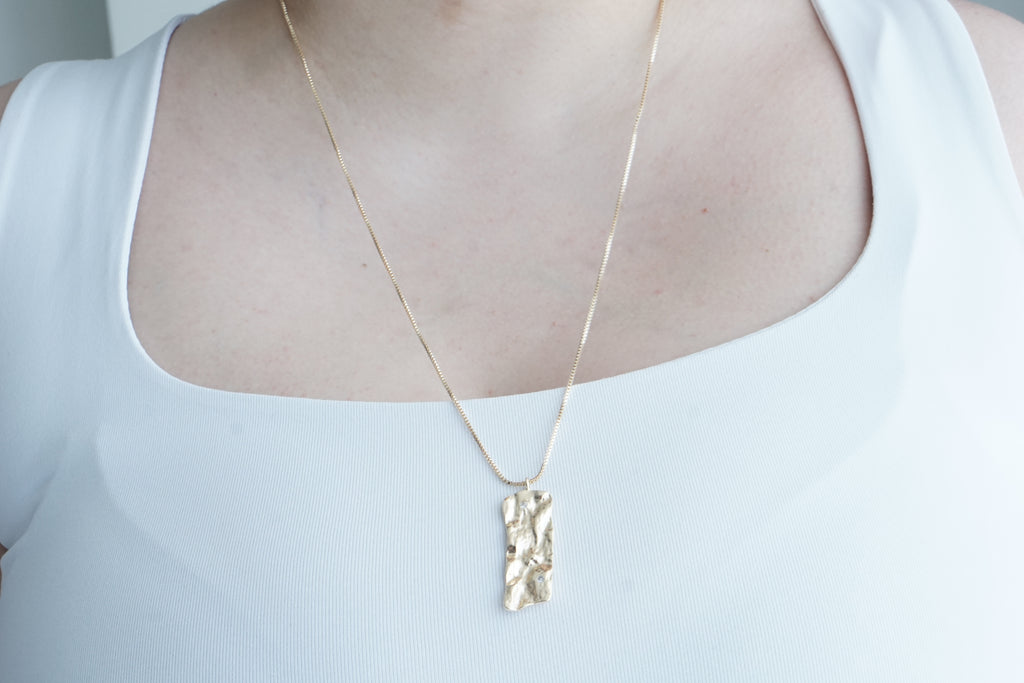 Irregular Necklace with Zirconia 64CM – 14K