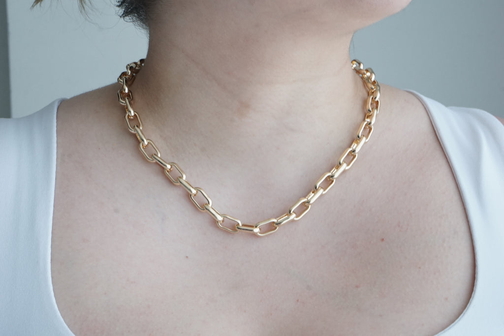 Thick Long Link Chain – 14K