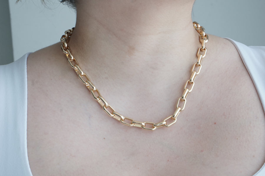 Thick Long Link Chain – 14K