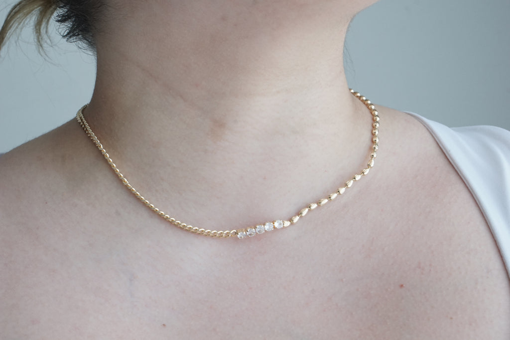 Mixed Link Chain – 14K