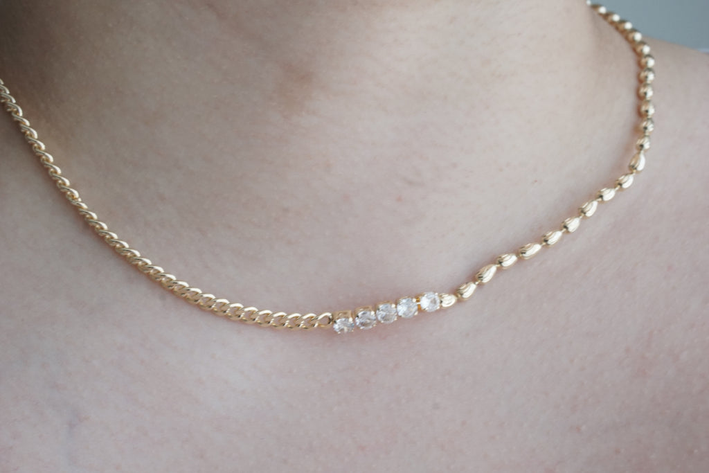 Mixed Link Chain – 14K