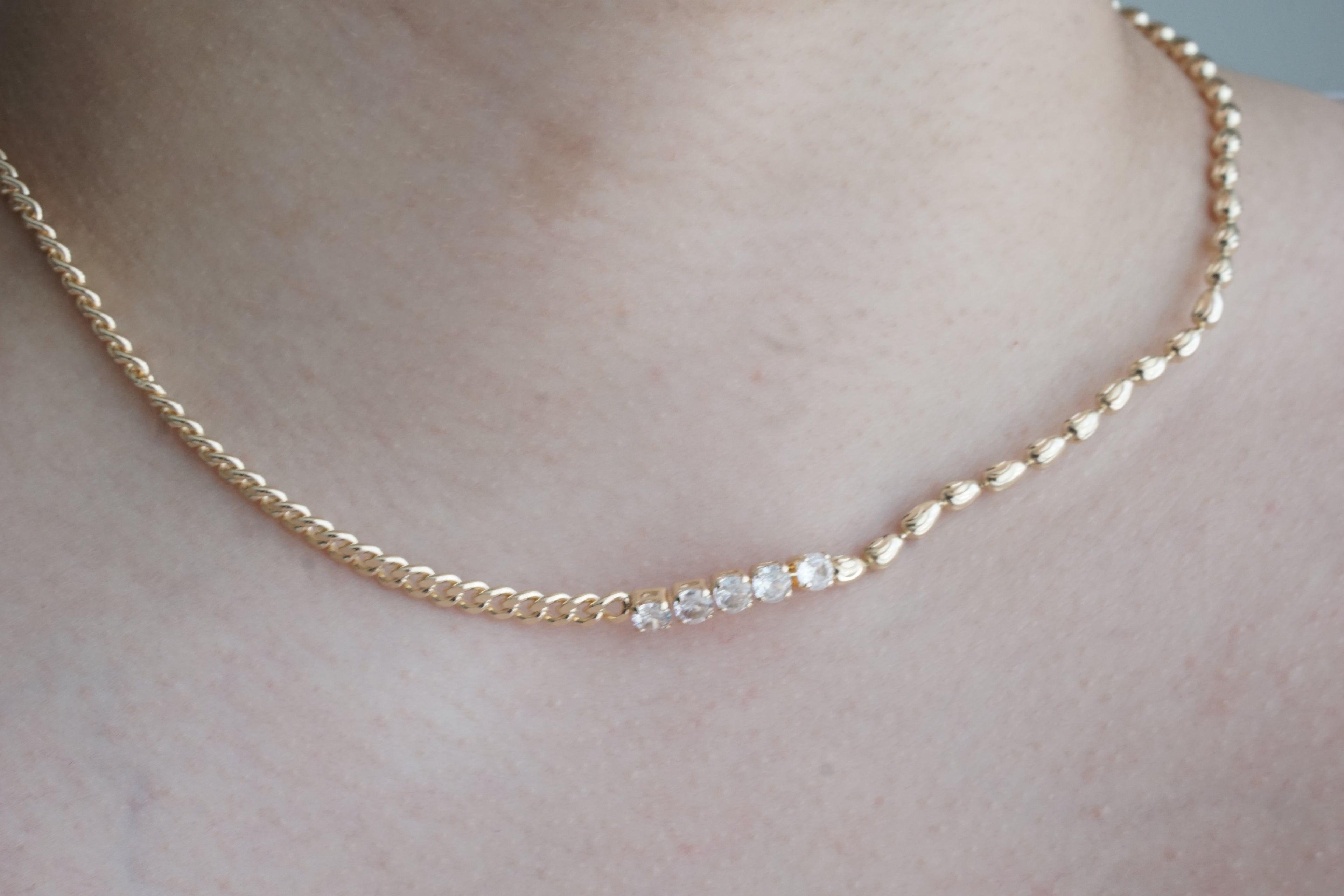 Mixed Link Chain – 14K