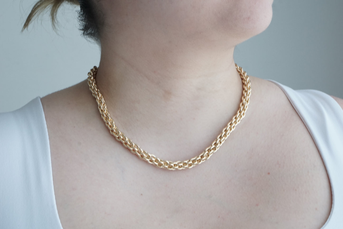 Interlinked Oval Link Chain – 14K