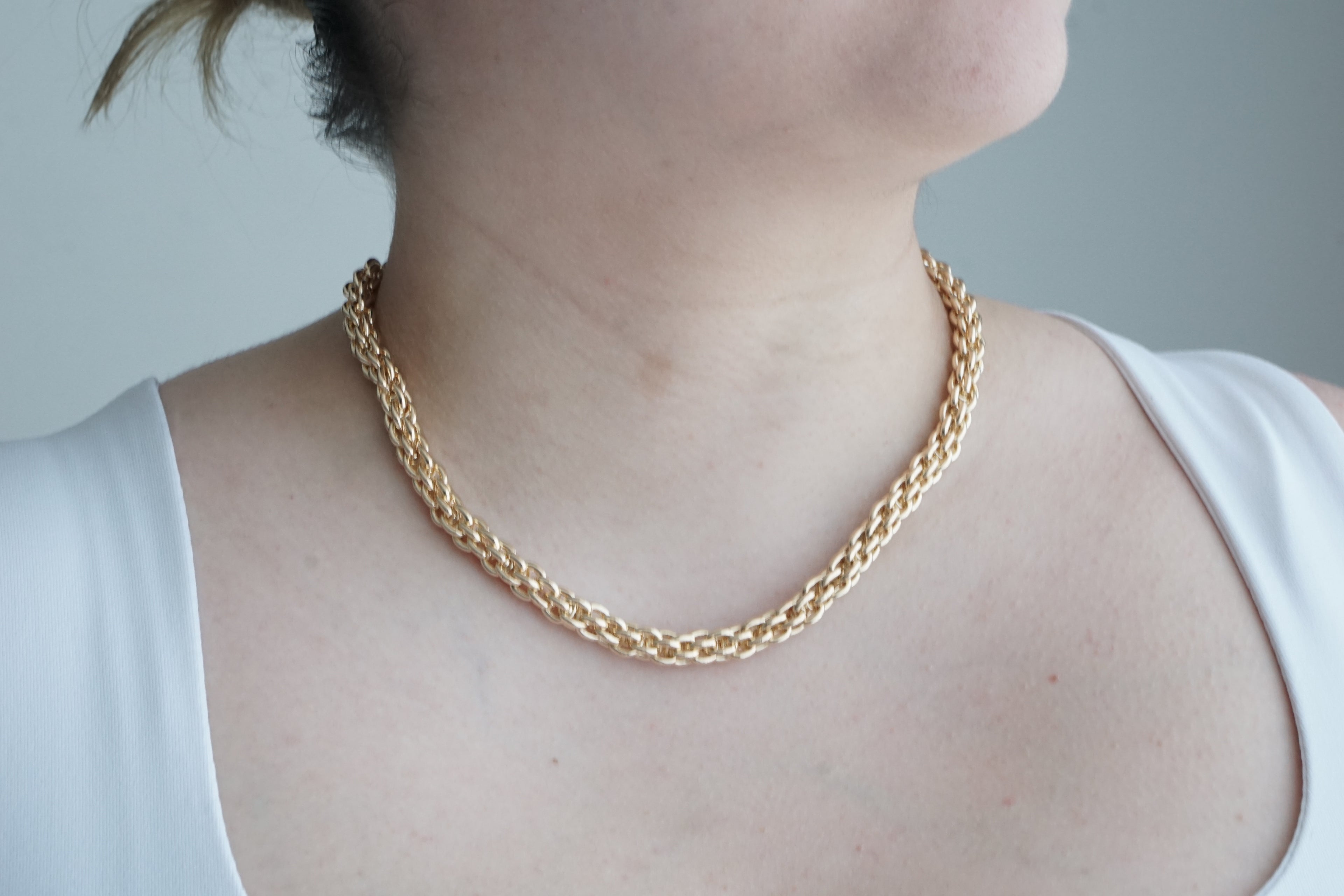 Interlinked Oval Link Chain – 14K
