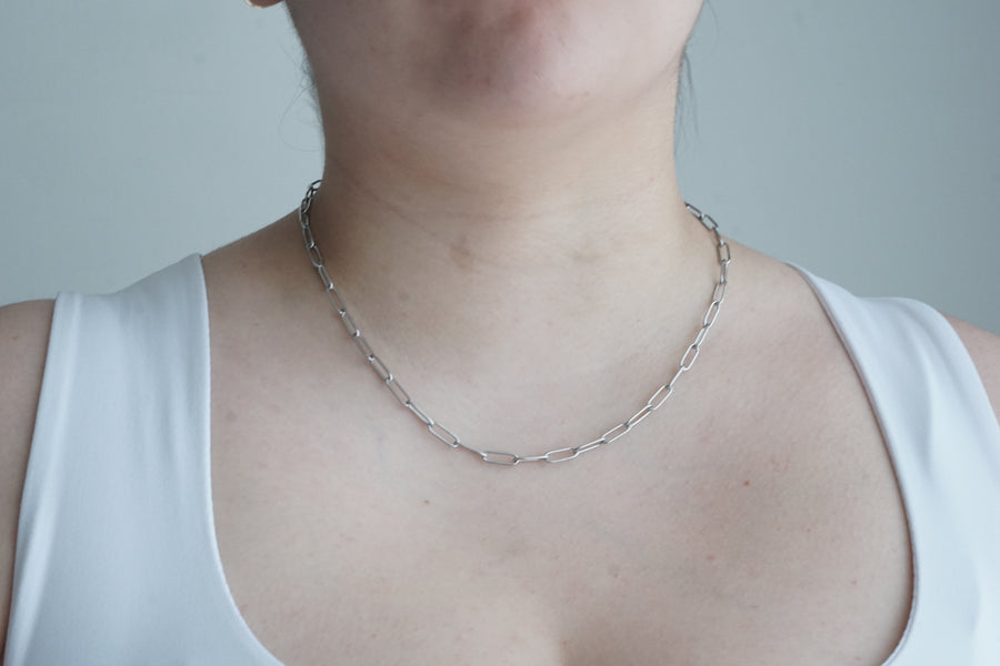 cadena paperclip acero