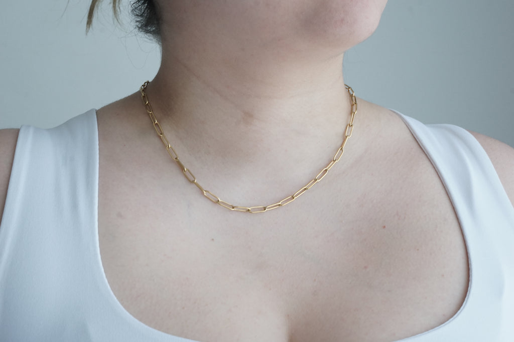 cadena paperclip acero