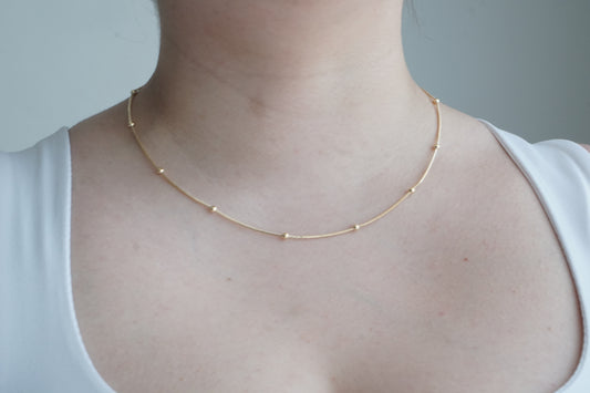 Beaded Cube Snake Chain – CHAPA DE ORO 14K