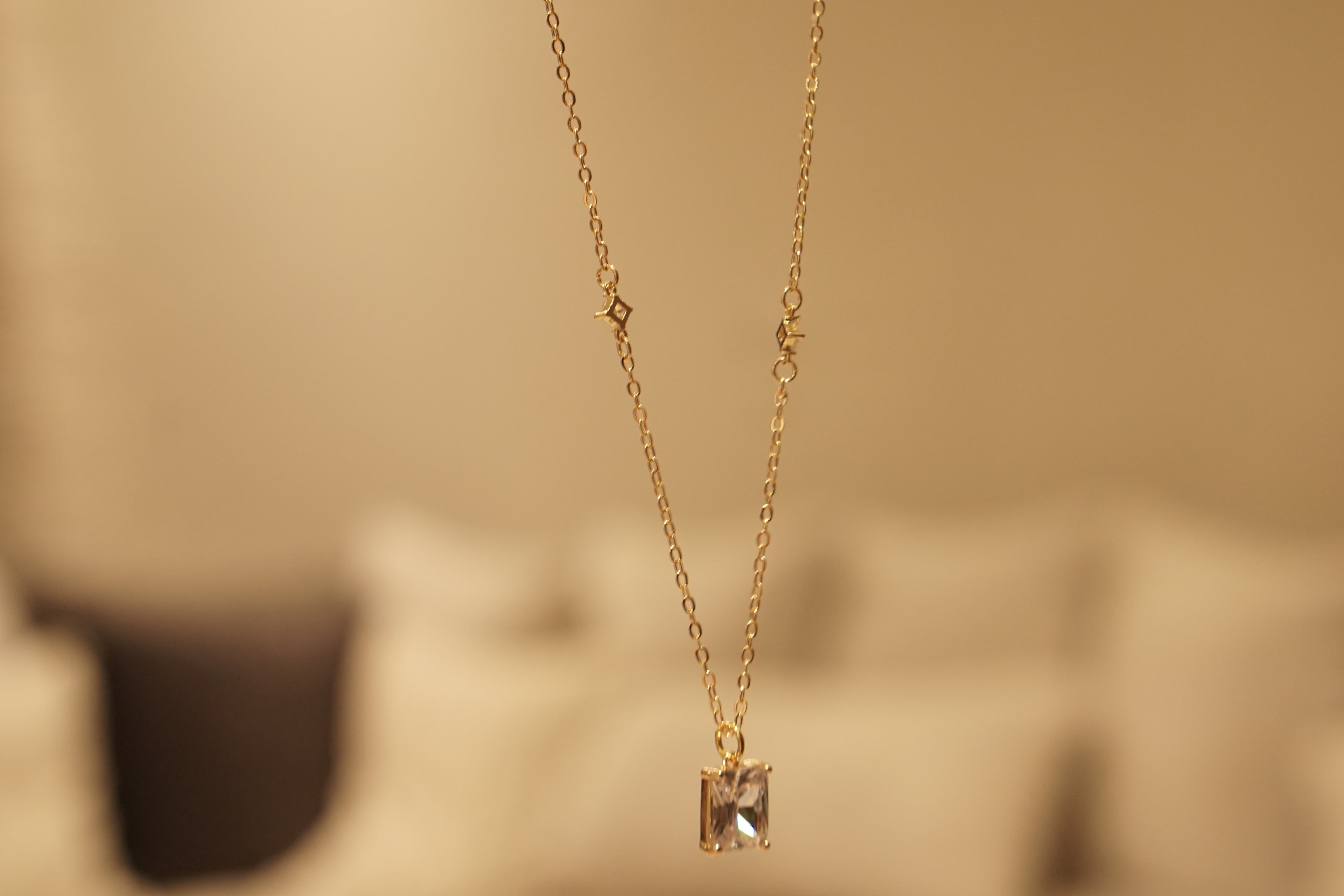 Rectangular Zircon Necklace – CHAPA DE ORO 14K