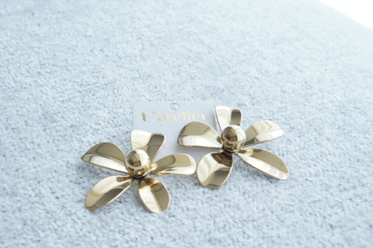 Aretes de flores acero inoxidable