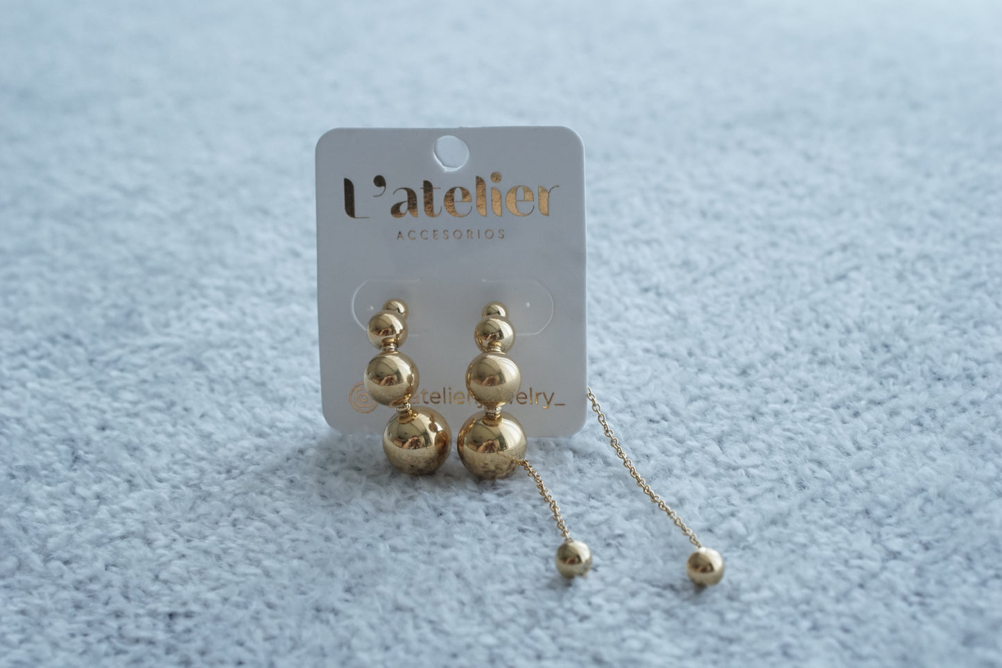 Golden Cascade Bead Drop Earrings