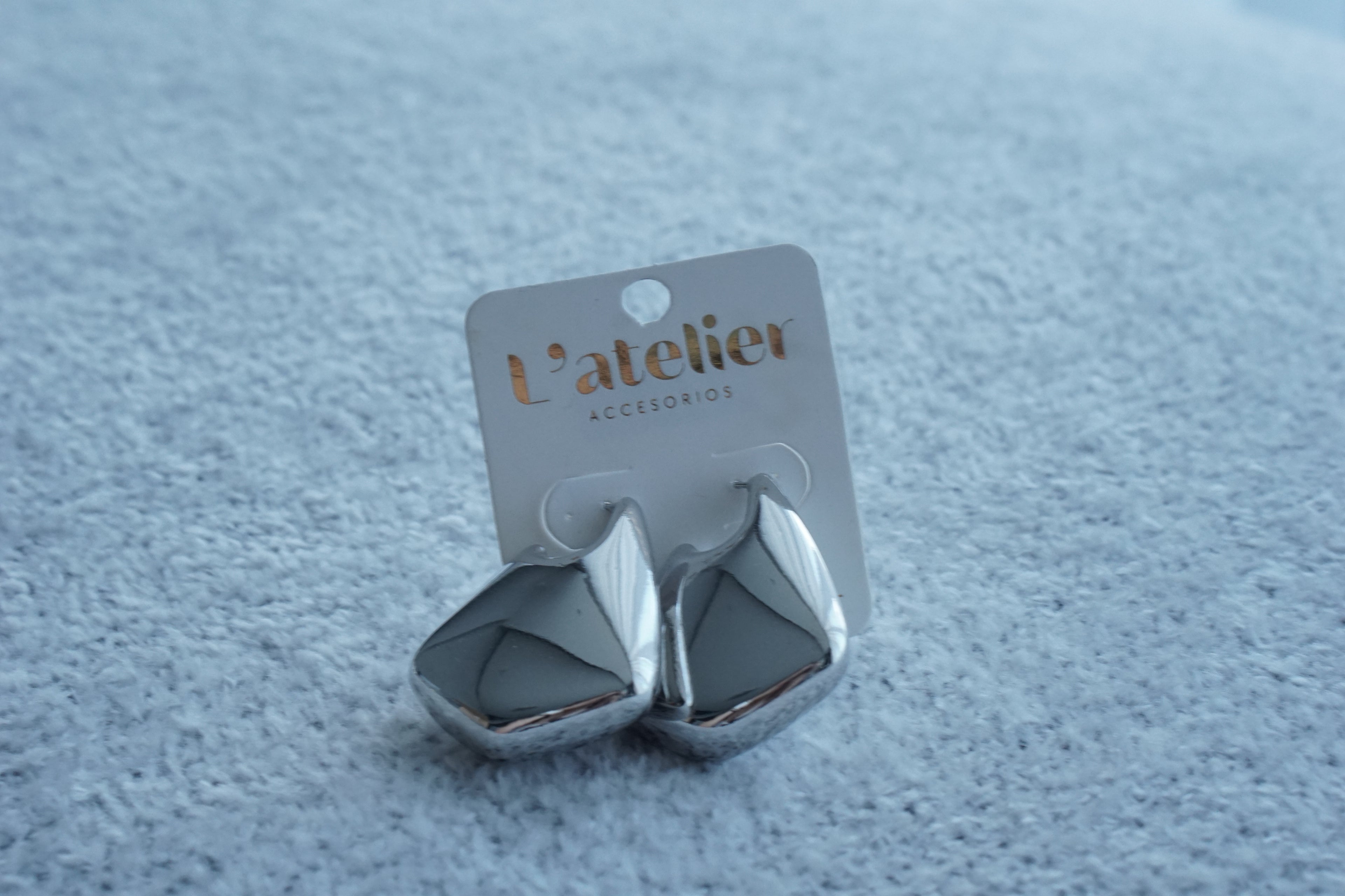aretes chunky plata acero inoxidable