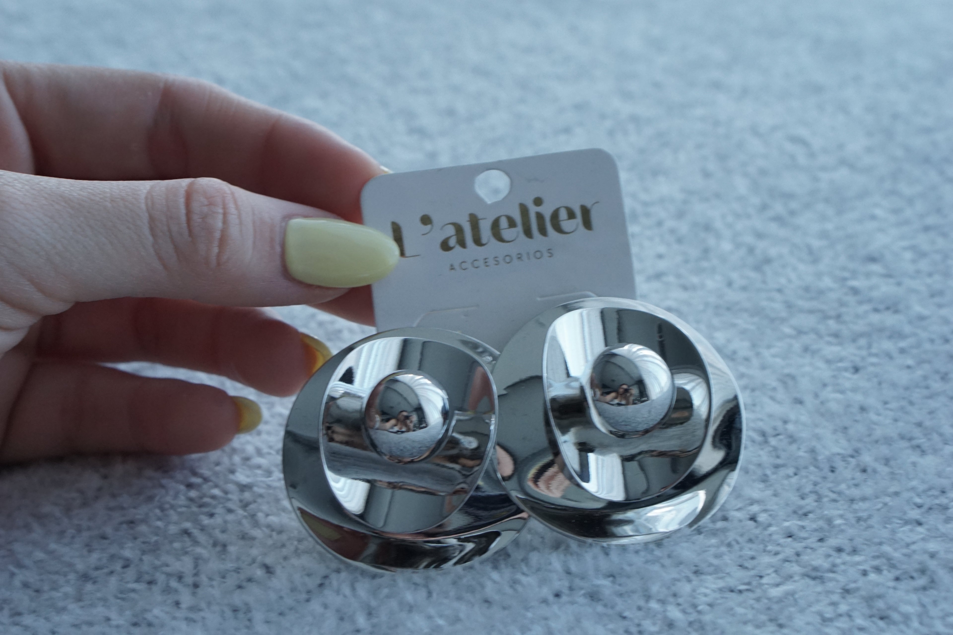 aretes chunky plata  circular acero inoxidable