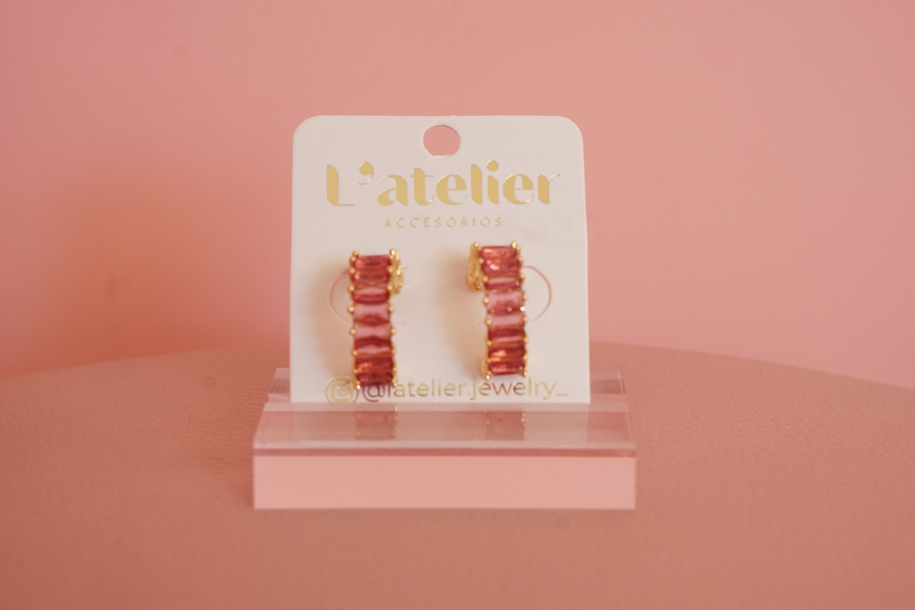 Aretes flex colores brillos, chapa de oro zirconias