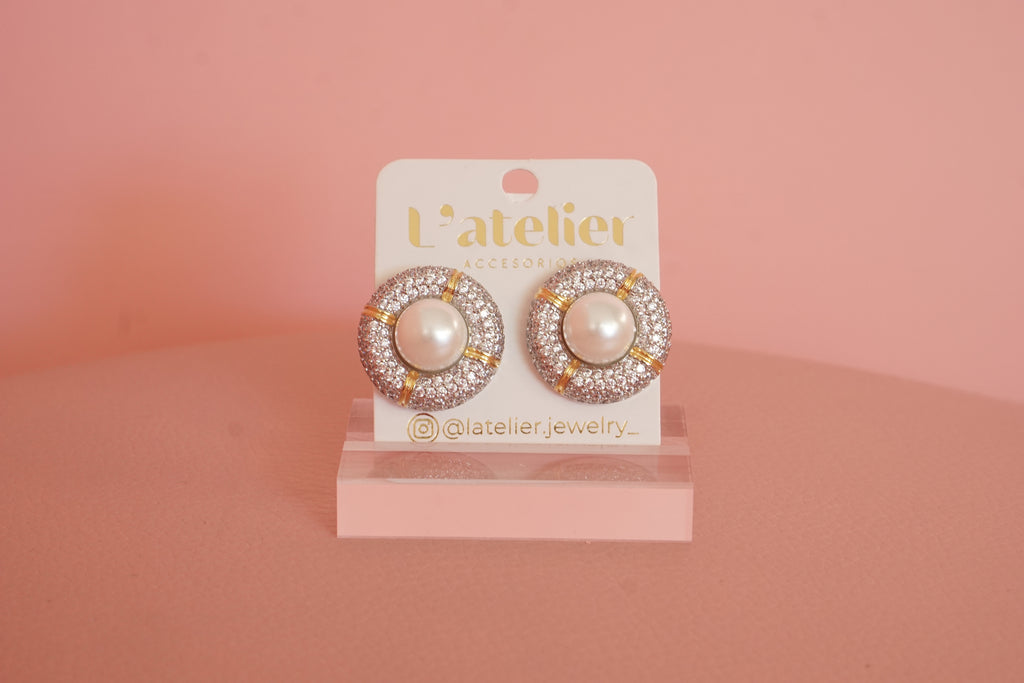 aretes perla con ziconias