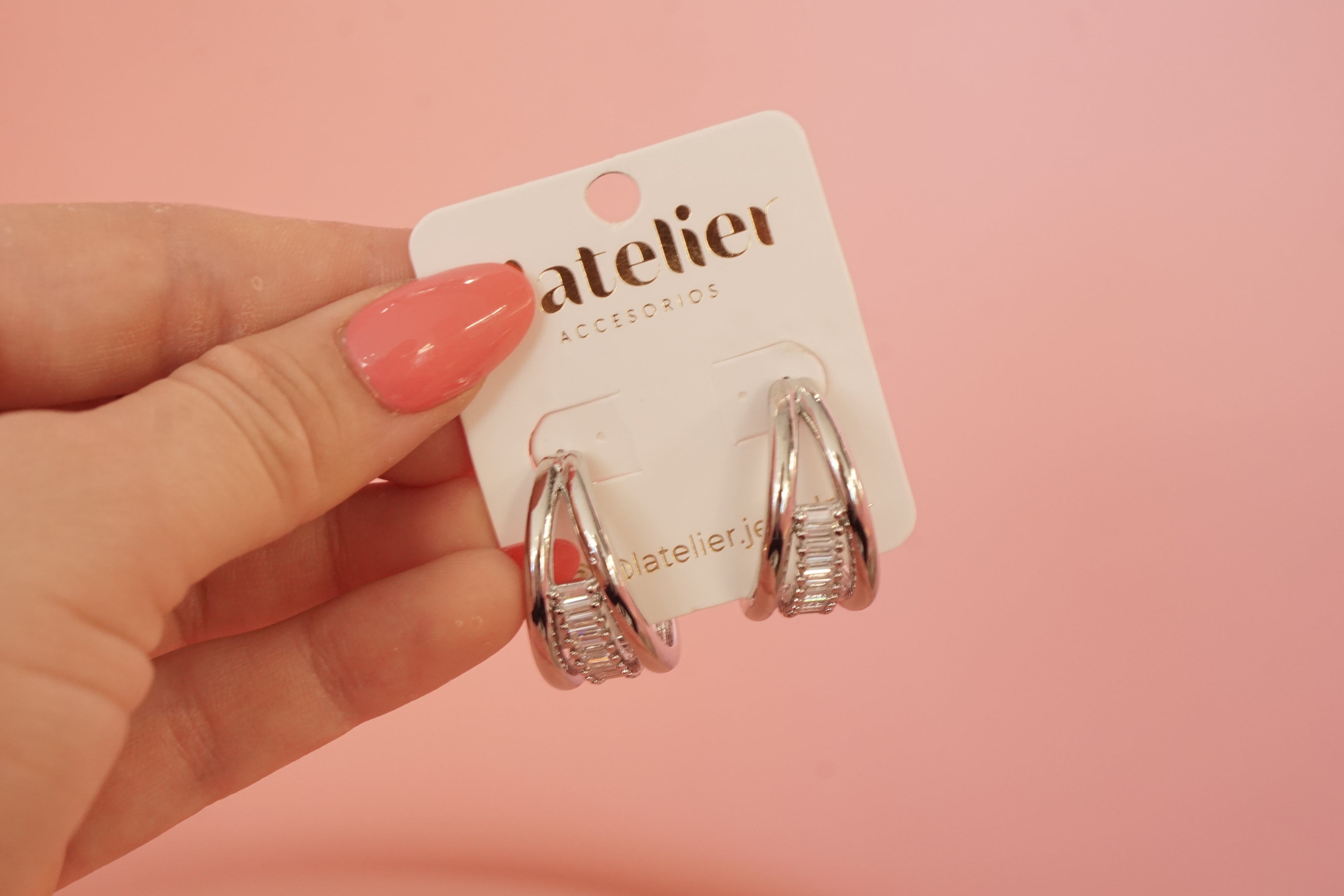 arracadas acero inoxidable con zirconias