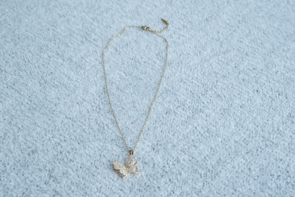 cadena mariposa acero inox con zirconias