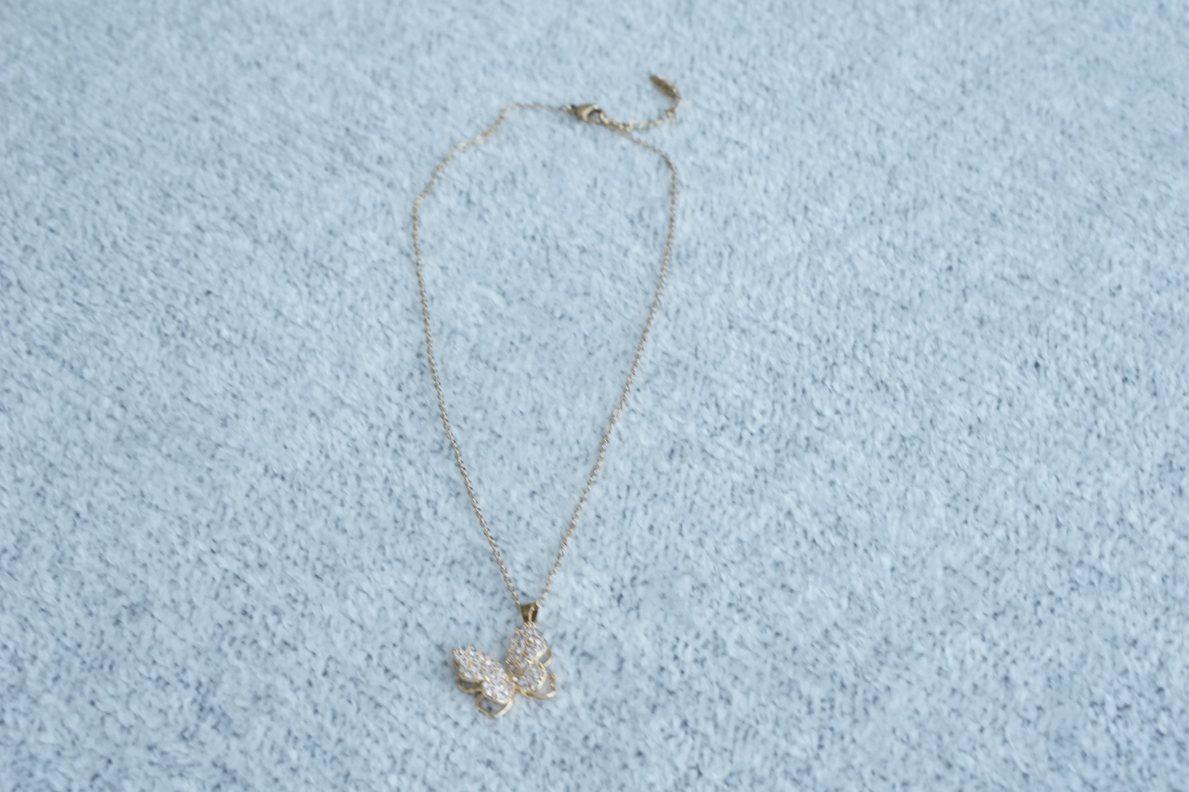 cadena mariposa acero inox con zirconias