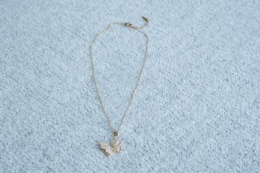 cadena mariposa acero inox con zirconias