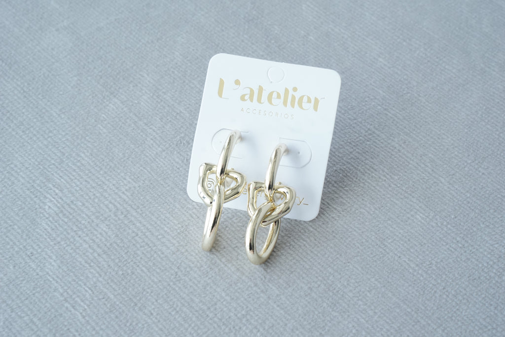 Arete ovalo colgante cadena