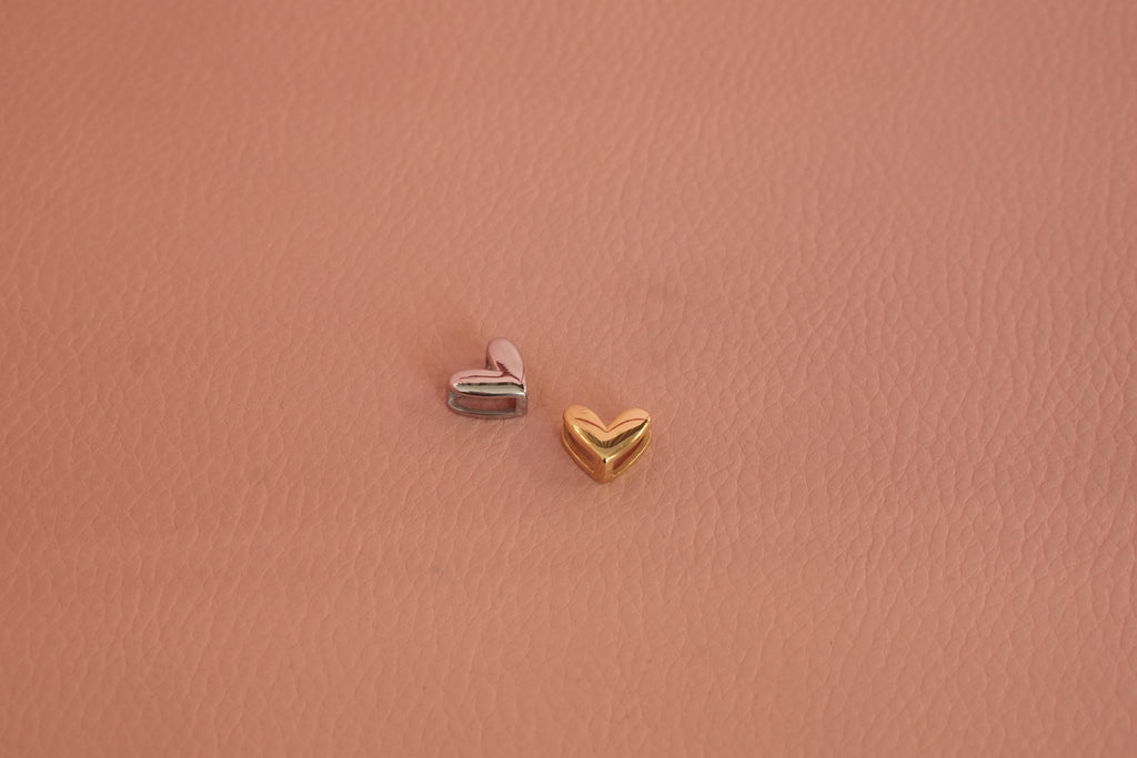 Dije premium transversal acero corazon