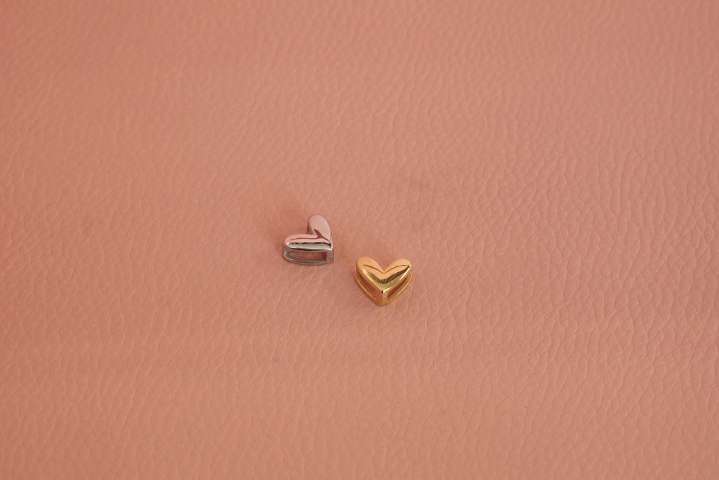 Dije premium transversal acero corazon