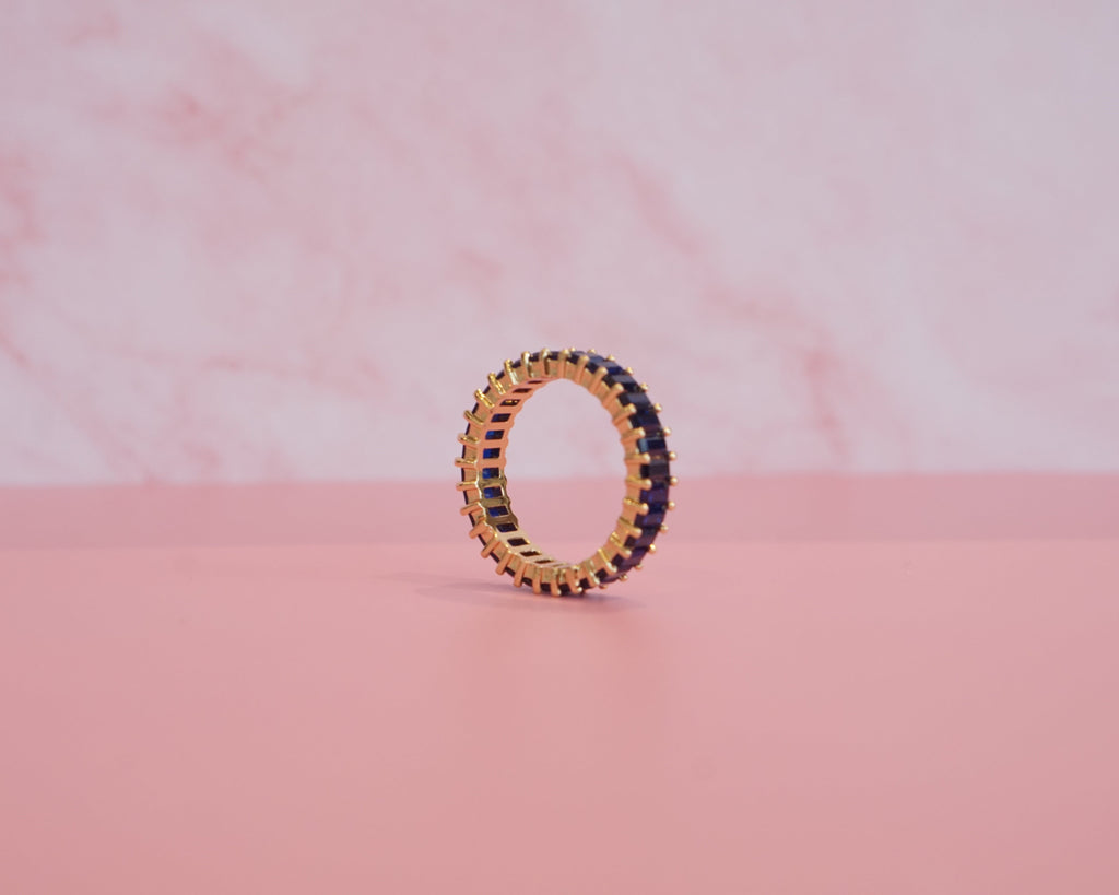 Churumbela gruesa zirconia azul