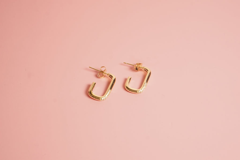 Arracada rectangular zirconias