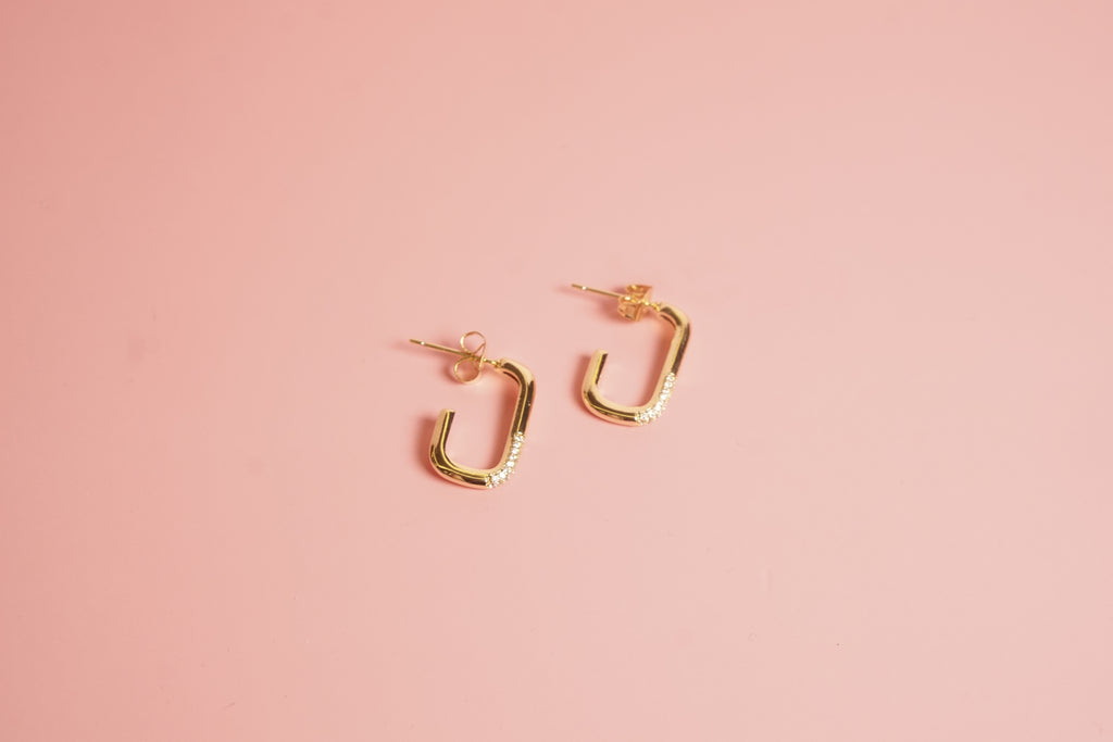 Arracada rectangular zirconias