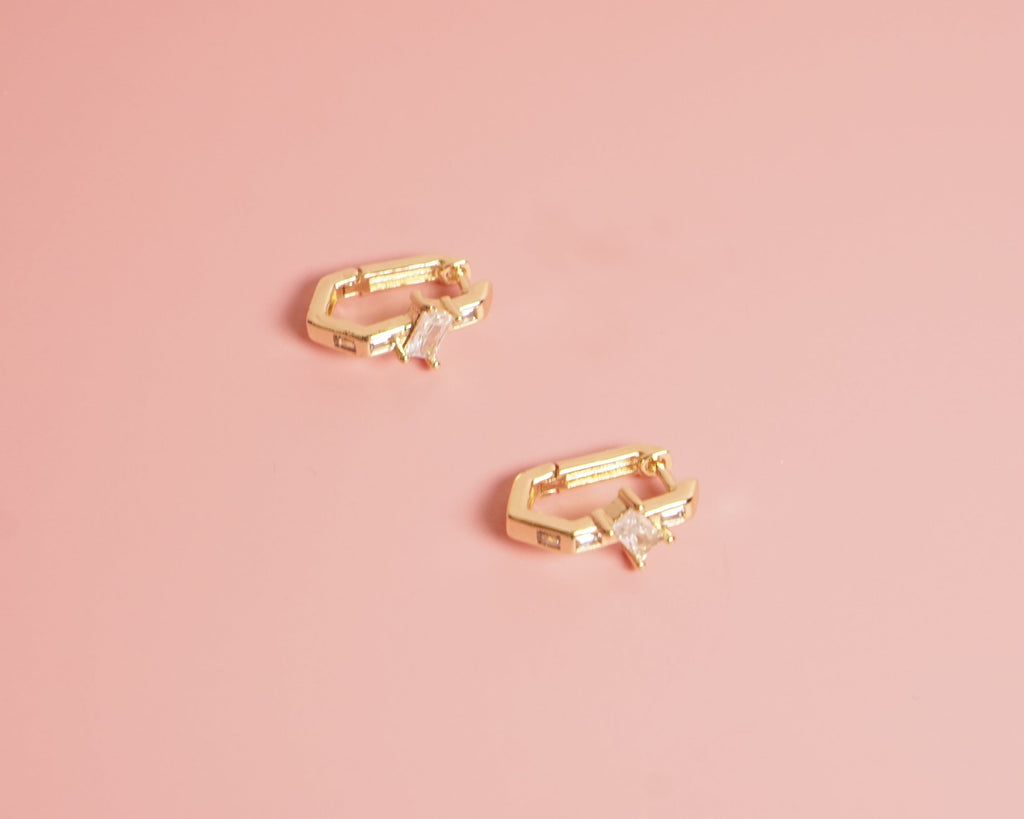 Arracada geometrica rectangular