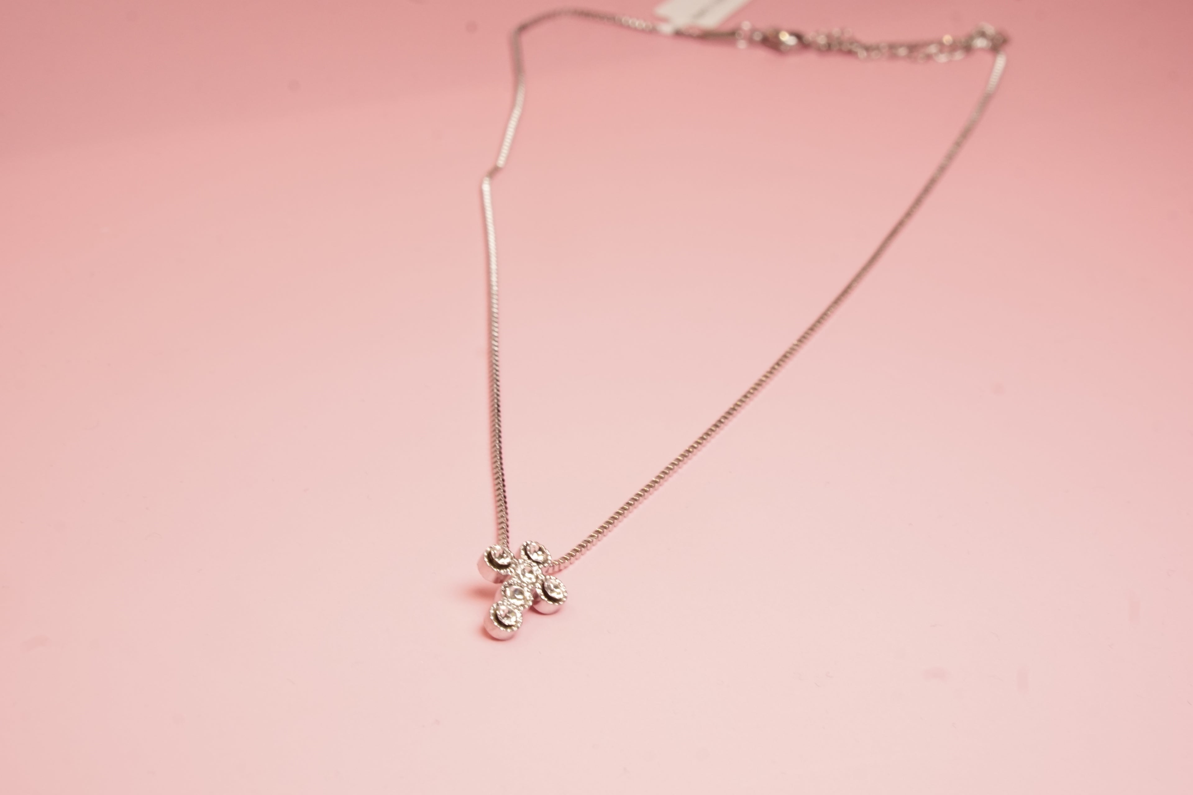 COLLAR RELIGIOSO CRUZ CON CRISTAL REDONDO 39C