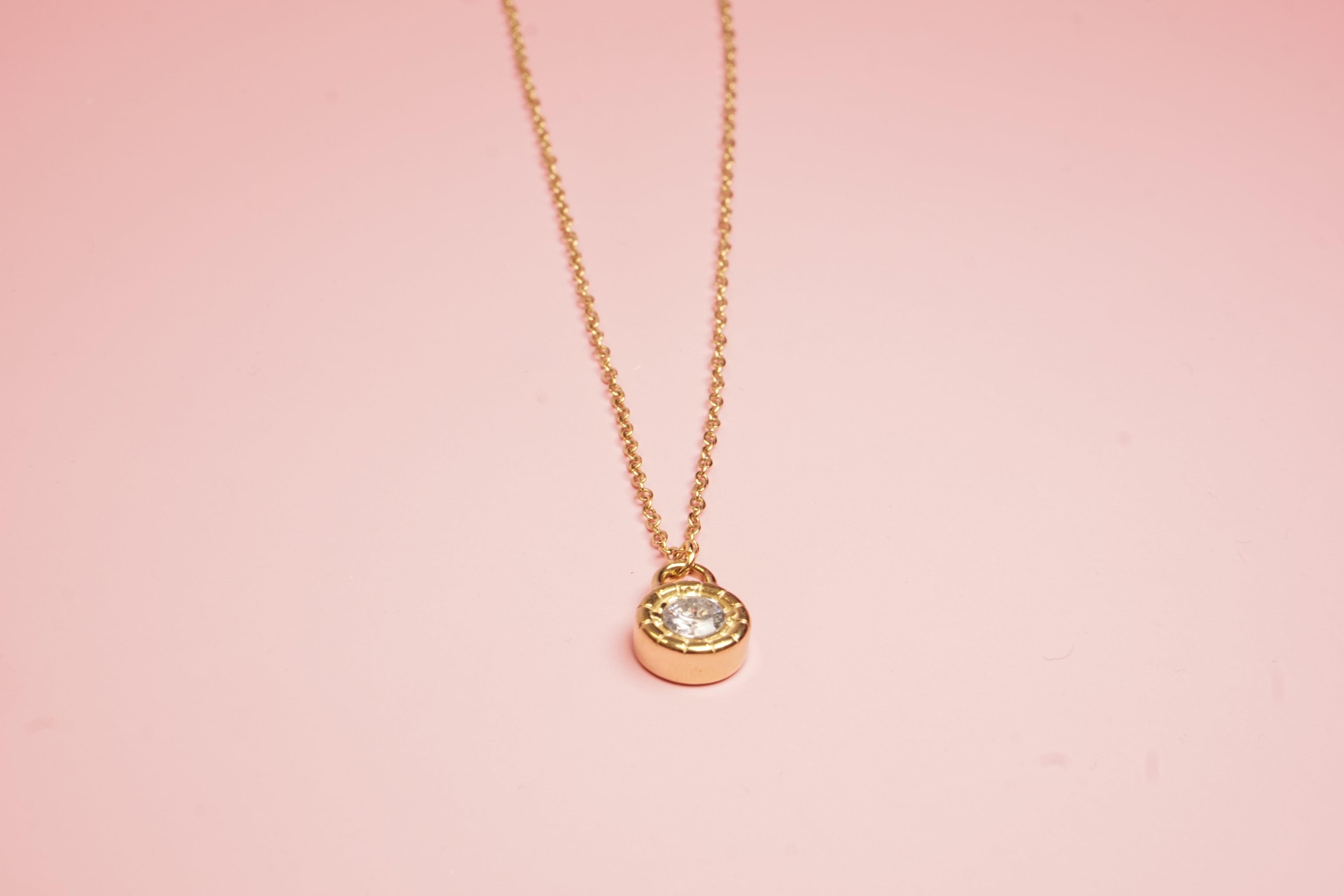 COLLAR DE CANDADO CON CIRCONIA REDONDA 45-50C