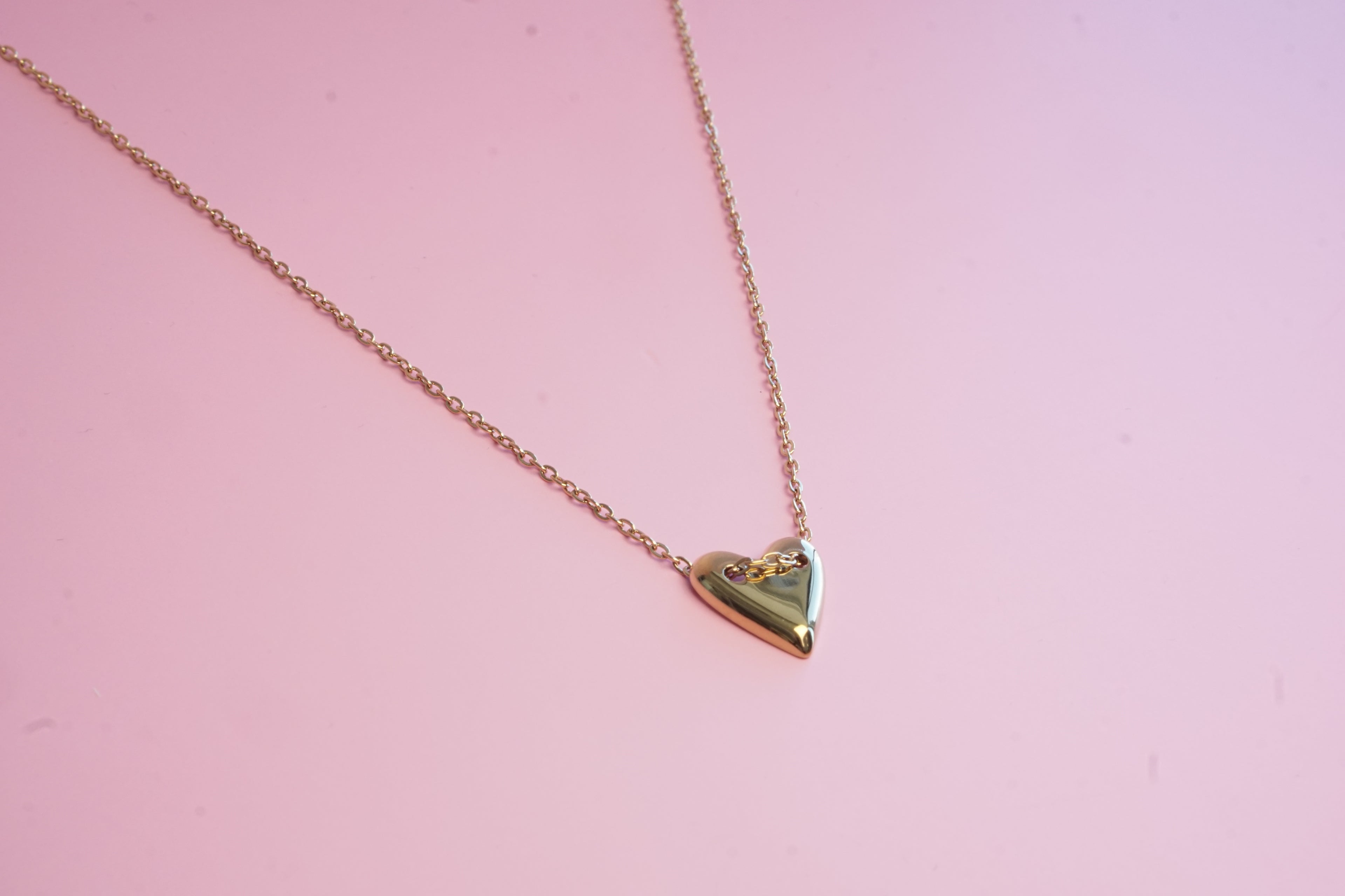 COLLAR DE CORAZON LISO 45-50CM/15MM DORADO