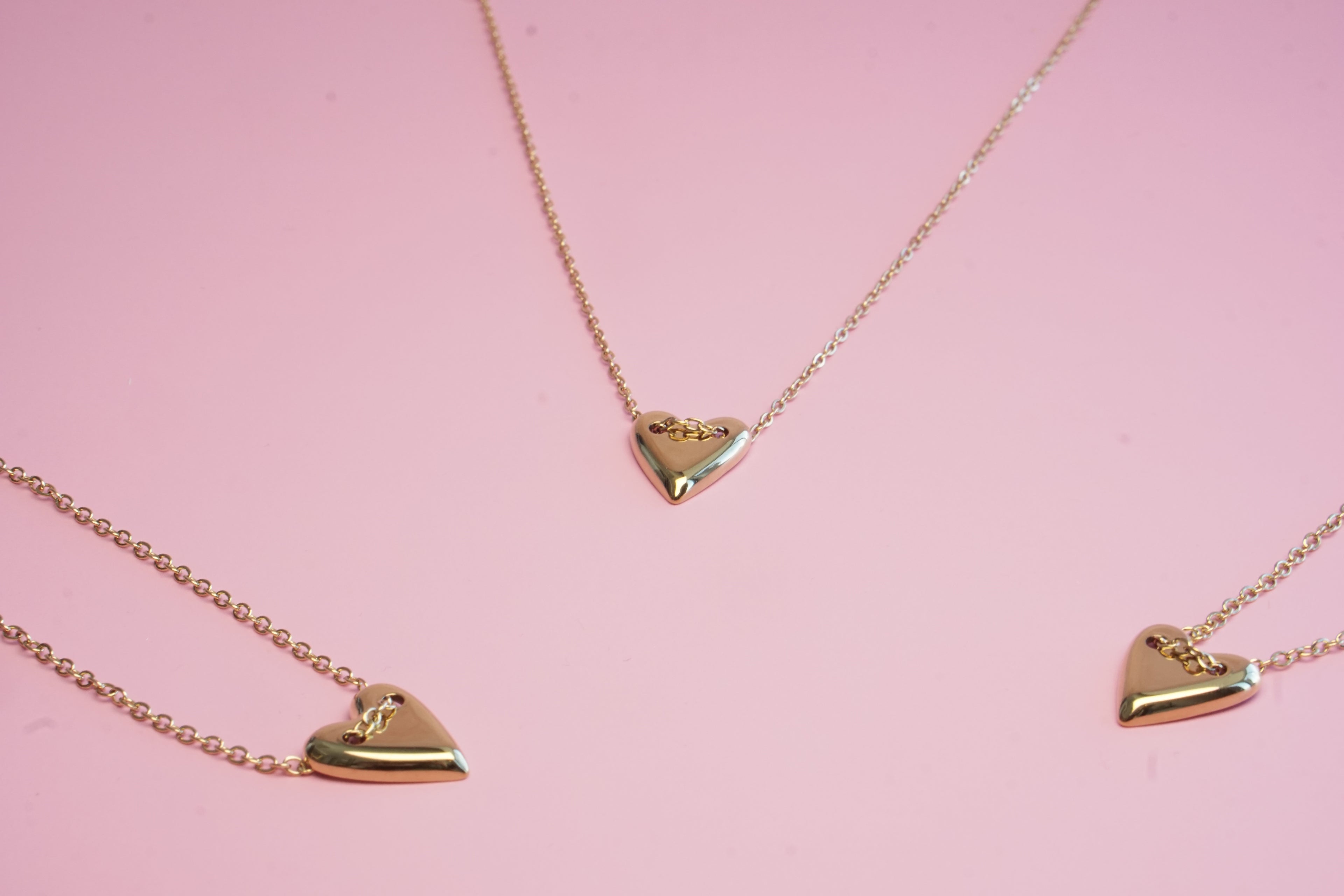 COLLAR DE CORAZON LISO 45-50CM/15MM DORADO