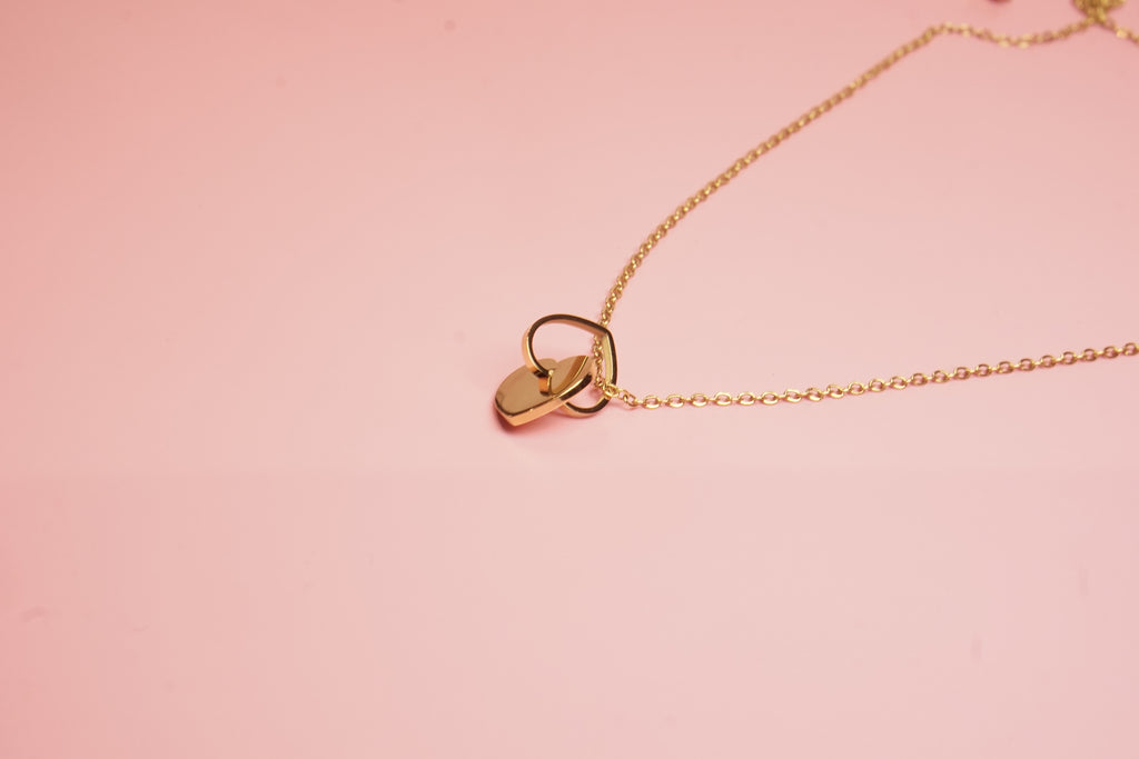 COLLAR DE CORAZONES ENTRELAZADOS 50-55CM/19CM