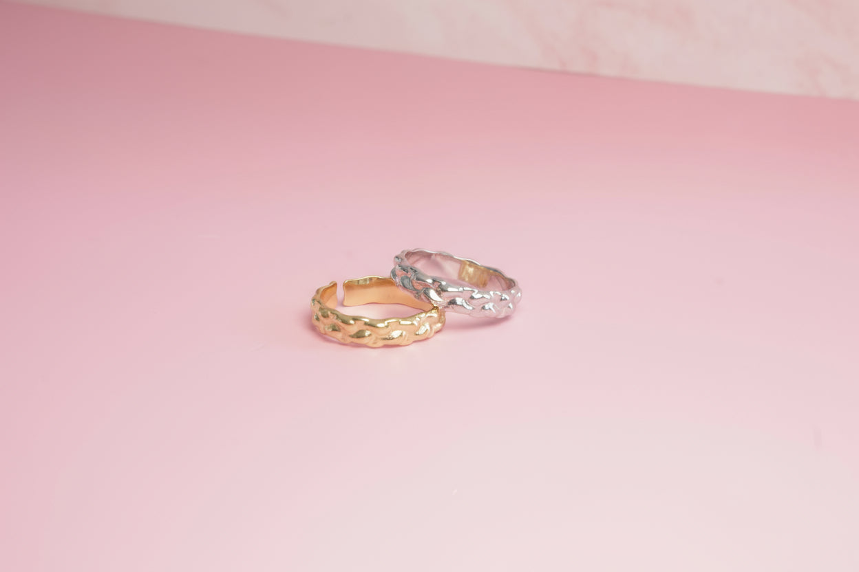 ANILLO CON DISEÑO DE GOTAS ENTRELAZADAS 5MM/TA