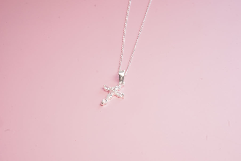 Collar plata cruz grande