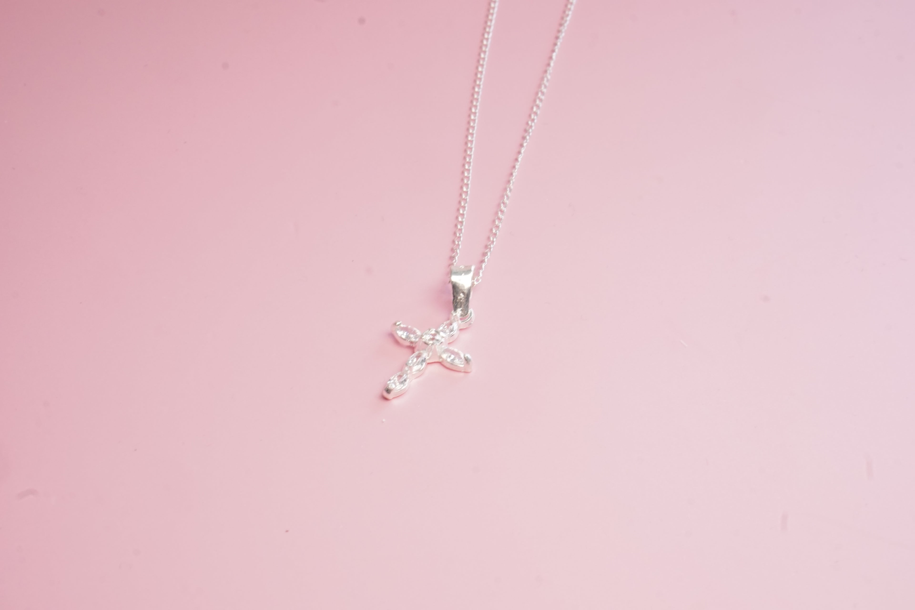 Collar plata cruz grande