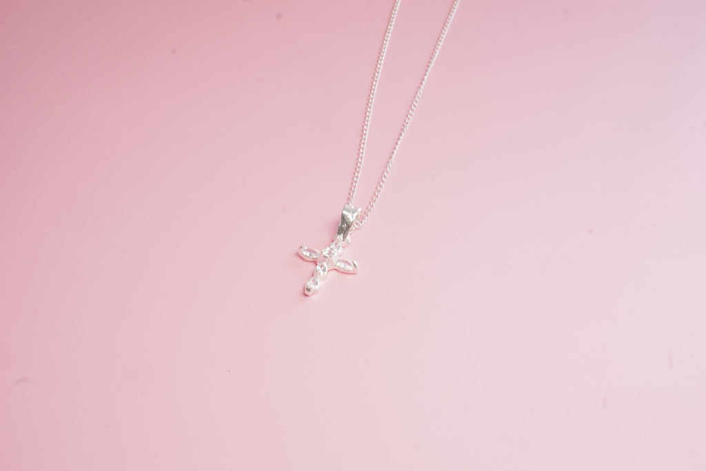 Collar plata cruz grande