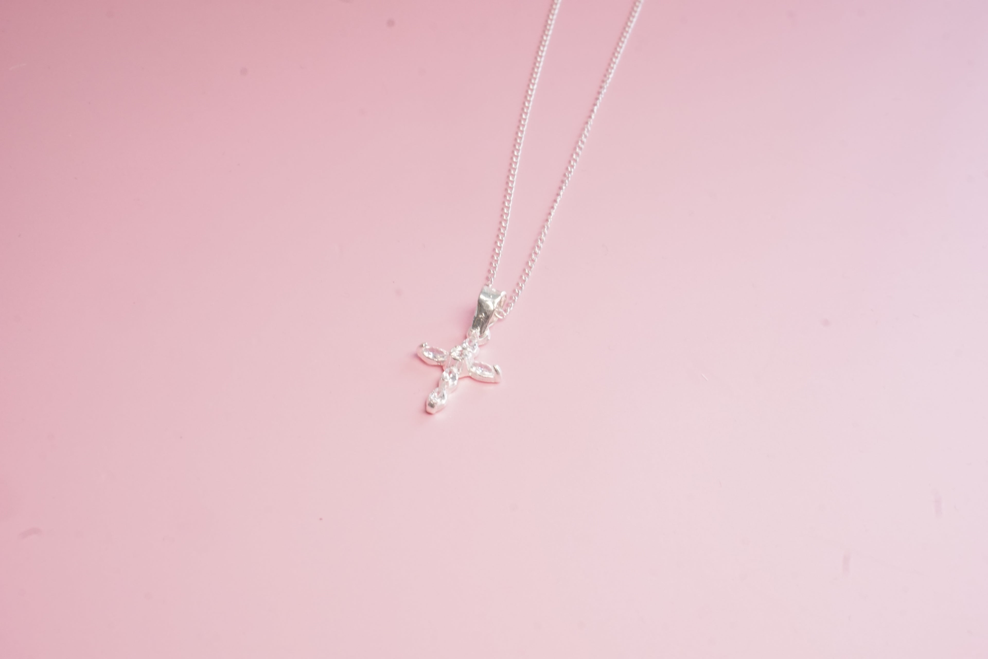 Collar plata cruz grande