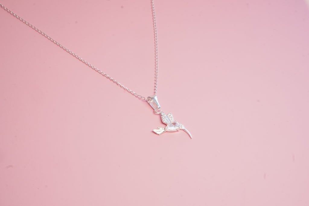 Collar plata colibri