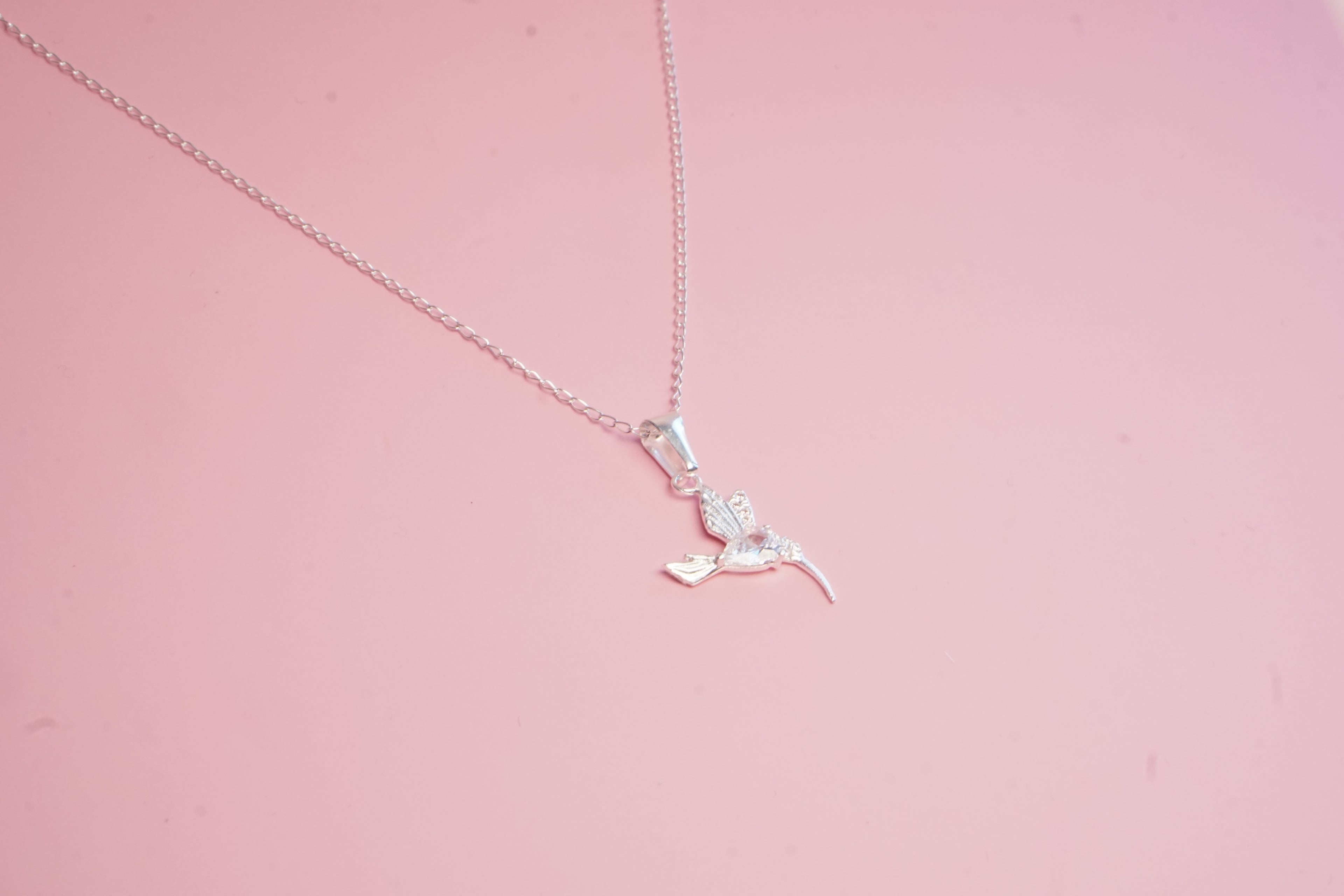 Collar plata colibri