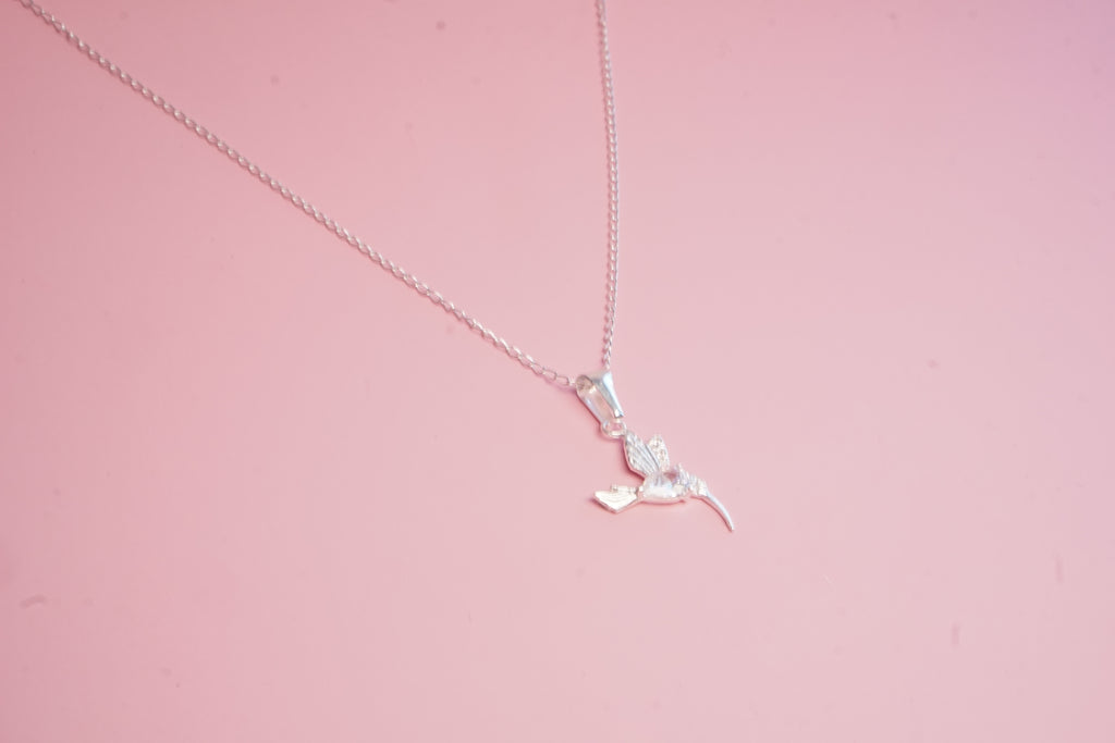 Collar plata colibri