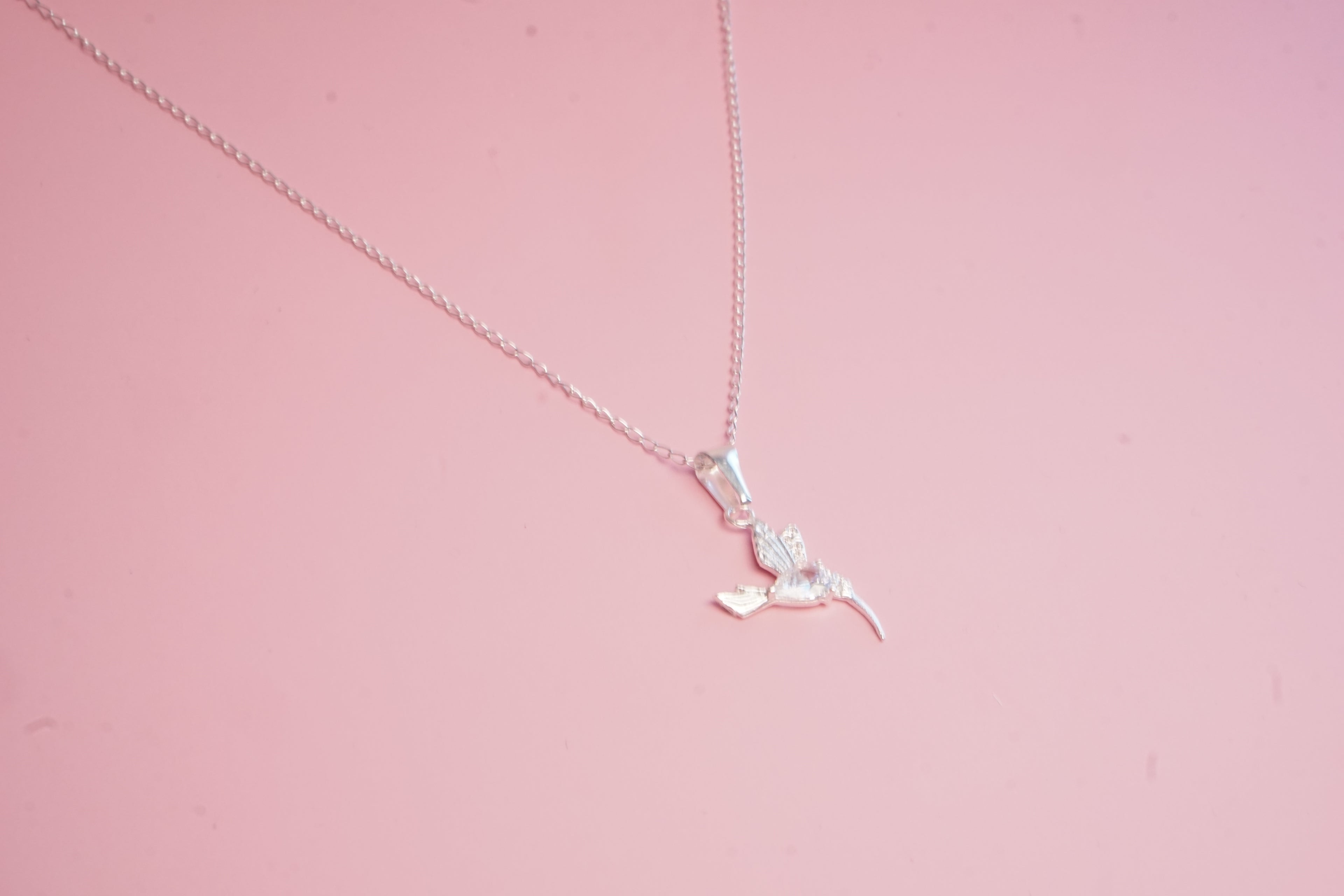 Collar plata colibri