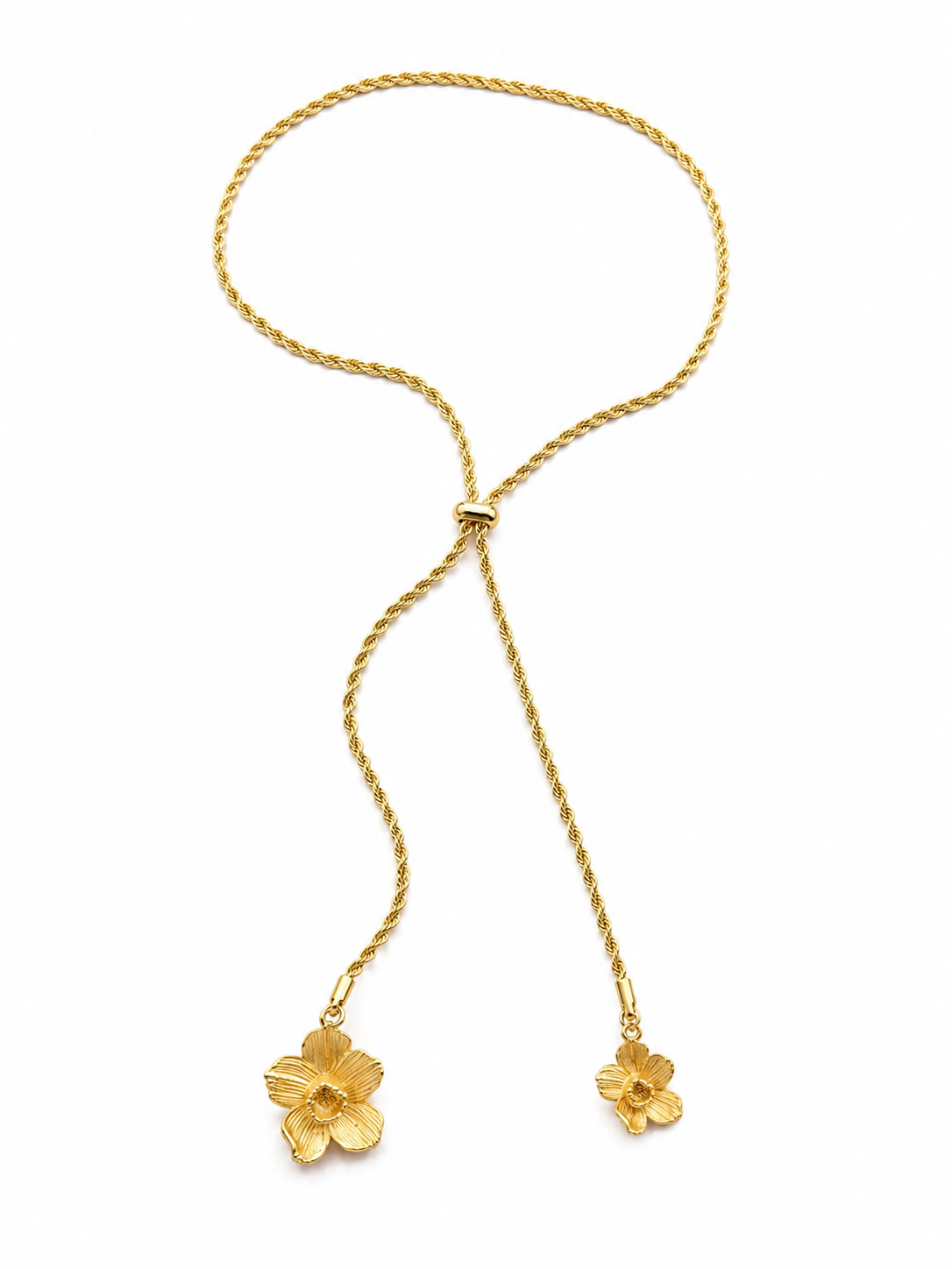 Collar ajustable con flores colgantes