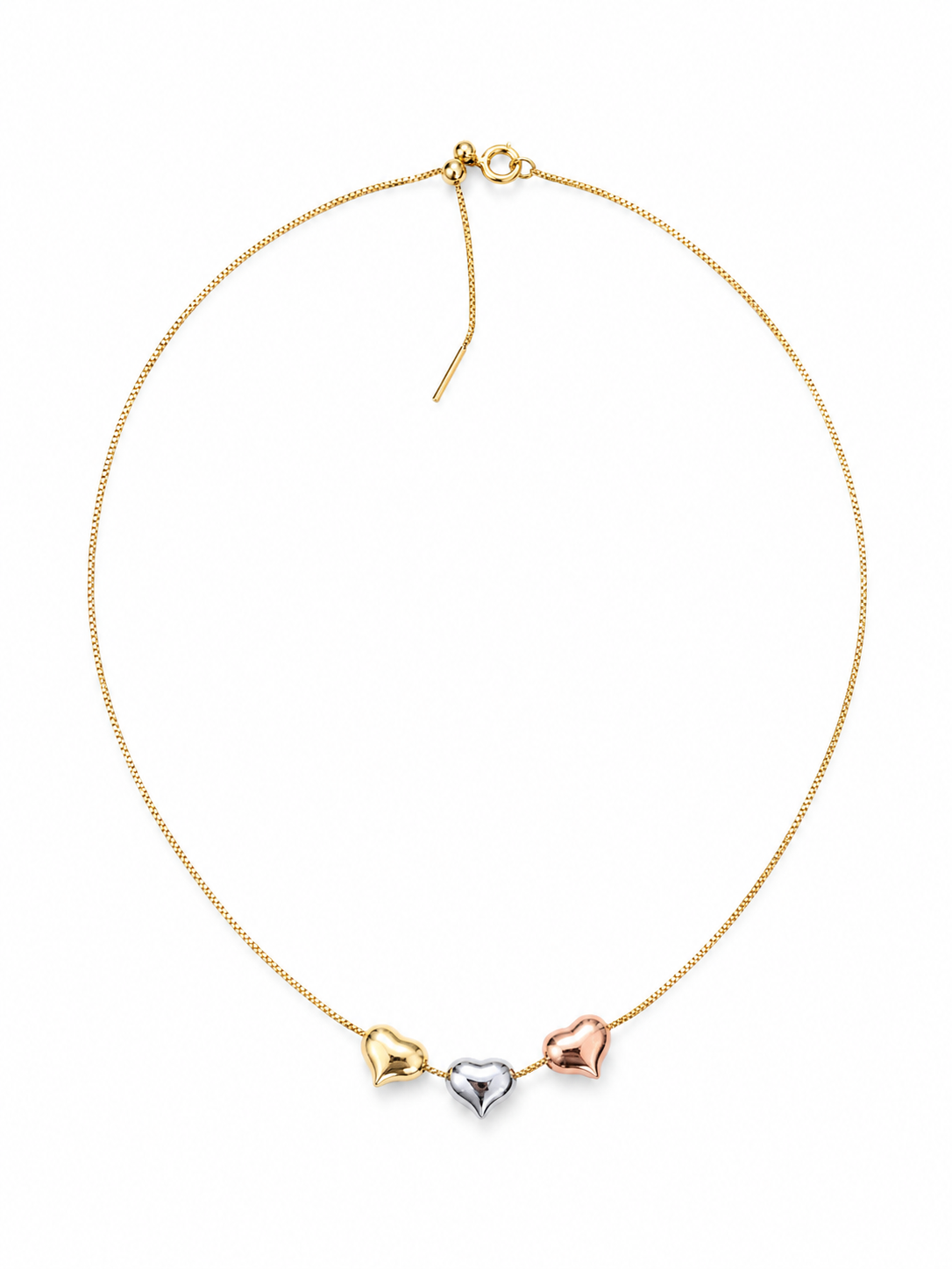 Collar triple corazon multicolor