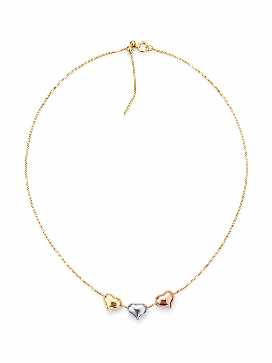 Collar triple corazon multicolor