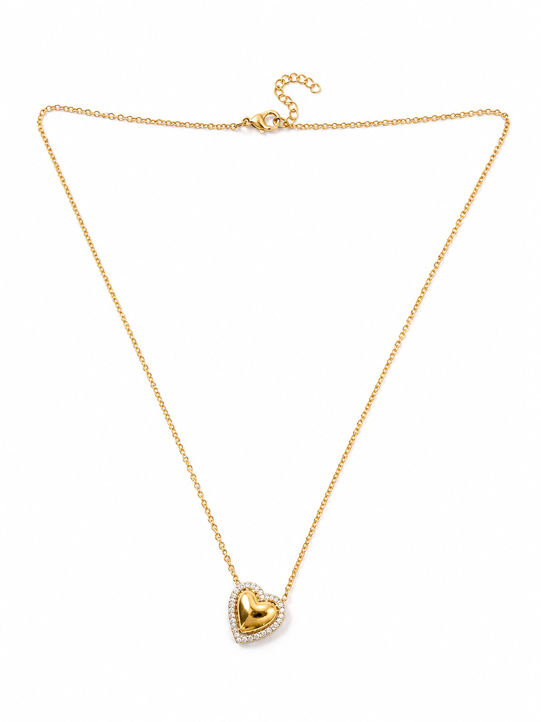 Collar con dije de corazon combinado