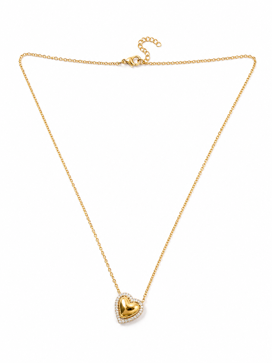 Collar con dije de corazon combinado