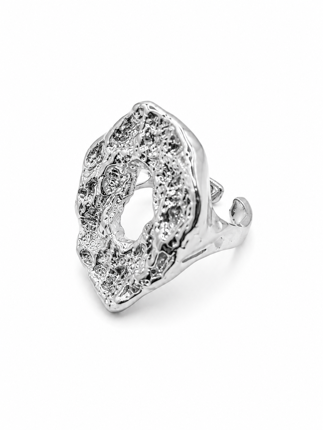 Anillo acero inoxidable ovalo irregular