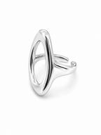 Anillo acero inoxidable ovalo irregular liso